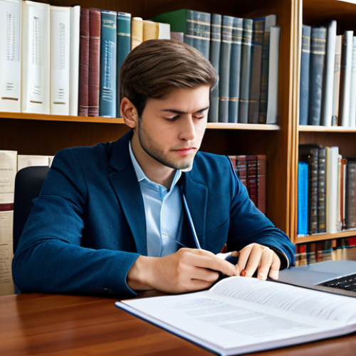 Home 20 Focused Legal Study**
"A young law student in a brightly lit study room, fully clothed in comfortable casual wear, meticulously reviewing legal documents and digital resources on a laptop. Bookshelves filled with law books line the walls. Emphasis on concentration and determination. Safe for work, appropriate content, professional, family-friendly, perfect anatomy, natural pose, high resolution, study atmosphere, well-formed hands, proper finger count, modest clothing, correct proportions."
**